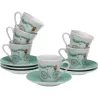 Compra TAZA CAFE PORCELONA CON PLATO SET 6 UD CICLO VERDE VERSA 20090535 al mejor precio