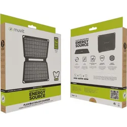 Compra PANEL SOLAR 10W CARGA DISPOSITIVOS MUVIT PARA SMARTPHONE TABLET PORTÁTILES MUVIT MCSCH0001 al mejor precio