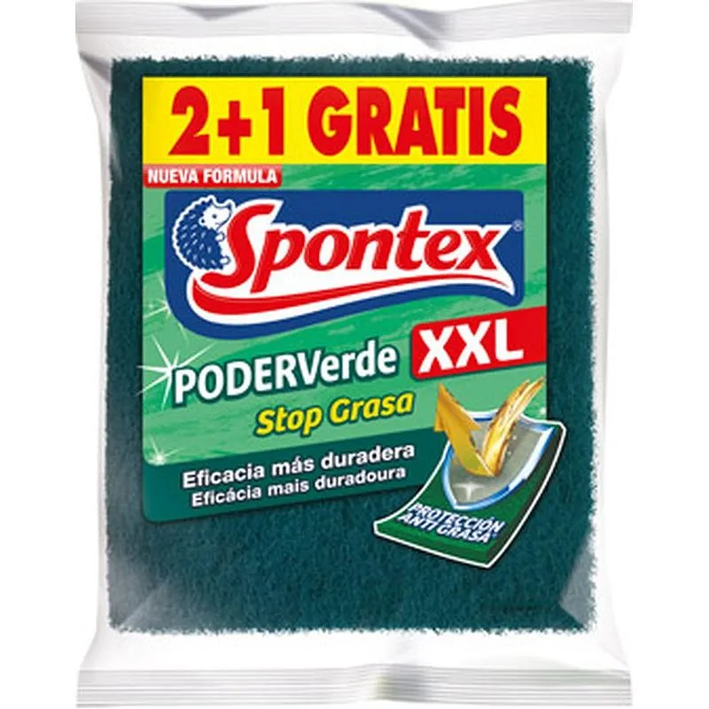 Compra ESTROPAJO FIBRA VERDE (2+1 UDS) XXL SPONTEX 19500004 al mejor precio