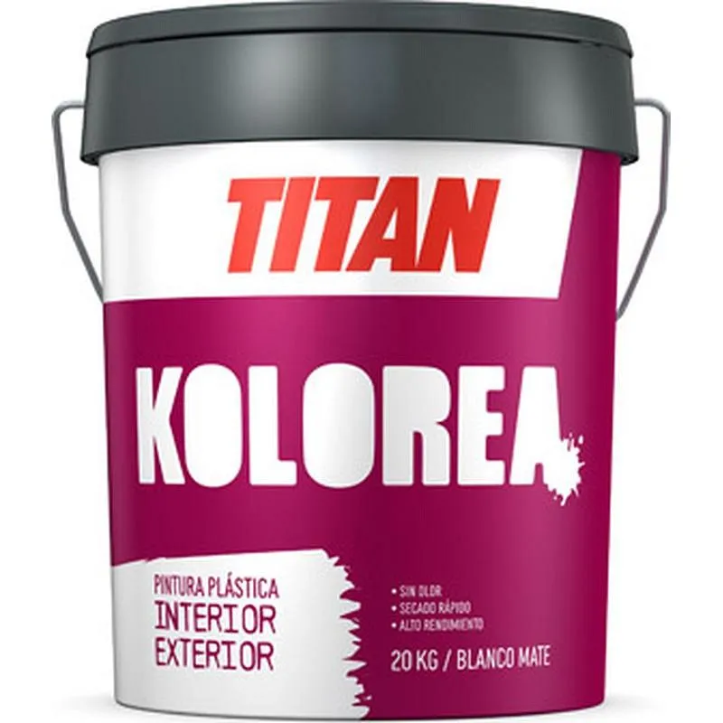 Compra PINTURA PLASTICA EXTERIOR INTERIOR MATE 20 KG BLANCO KOLOREA 5866182 al mejor precio
