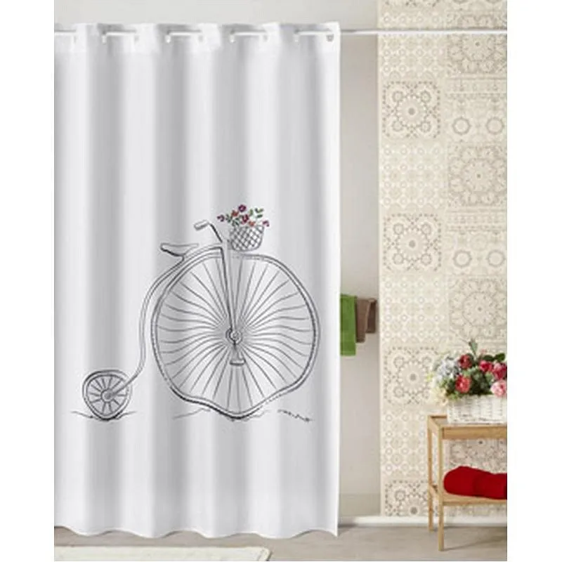 Compra CORTINA BAÑO ESTAMPADO BIKE 180 X 200 CM POLIESTER ATENAS 289.180x200 al mejor precio