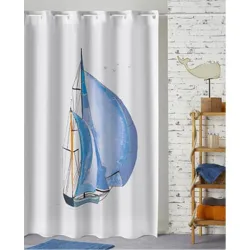 Compra CORTINA BAÑO ESTAMPADO VELERO 180 X 200 CM POLIESTER ATENAS 291.180X200 al mejor precio