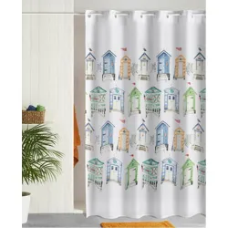 Compra CORTINA BAÑO ESTAMPADO CASITAS 180 X 200 CM POLIESTER ATENAS 292.180X200 al mejor precio