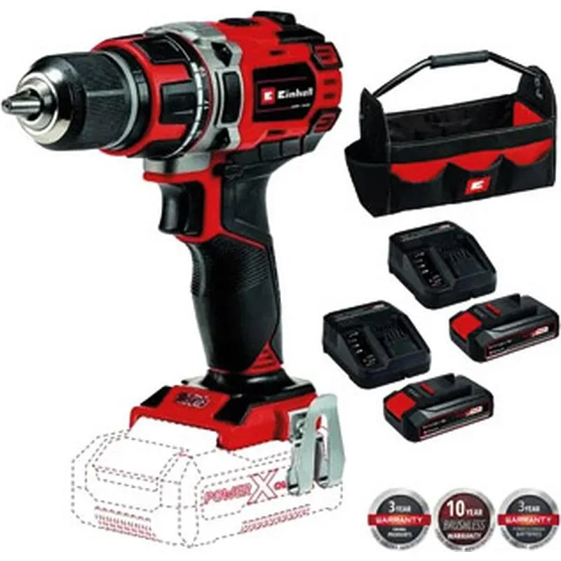 Compra TALADRO PERCUTOR BATERIA 18V PACKTP-CD18/50LI-I 4513942+BOLSA 4530037+2 STARTER KIT 2,5AH 4512097 EINHELL 5120233036 al mejor precio