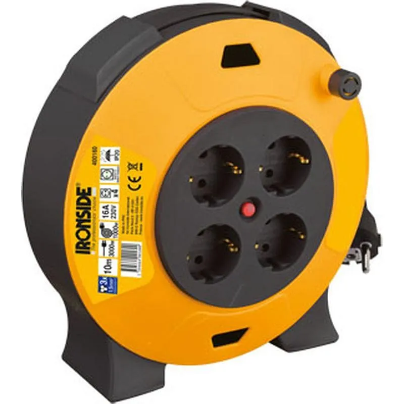 Compra ENROLLACABLE CASSETE DOMEST H05VV-F 1.5MM2 4 T SCH 15MT 16A 230W IRONSIDE 400161 al mejor precio