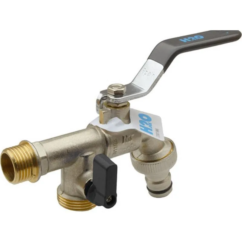 Compra GRIFO ESFERA JARDIN PN-16 ENCHUFE RAPIDO 1/2" X 3/4" X 3/4" DOS SALIDAS H2O 41480152020 al mejor precio