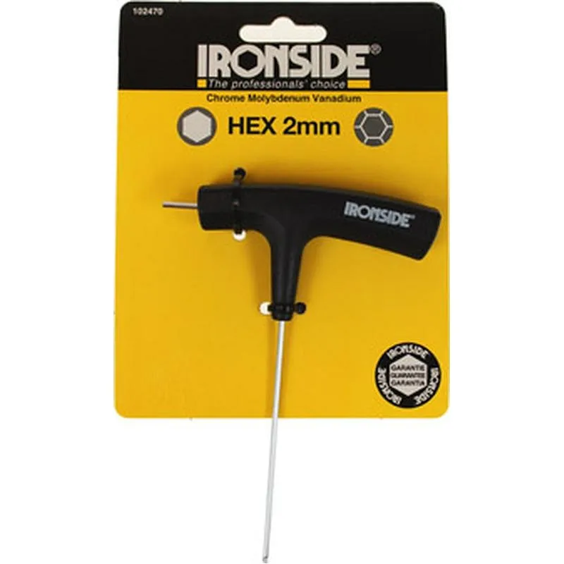 Compra LLAVE ALLEN MANGO EN "T" PUNTA LARGA CON BOLA 2 MM, 85 MM, 2 PUNTAS IRONSIDE 102470 al mejor precio
