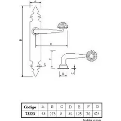 Compra MANILLA FELIPE II NEGRO PLACA 275X43MM IMEX EL ZORRO 73223 al mejor precio