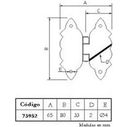 Compra BISAGRA MARIPOSA NEGRO 65X80MM IMEX EL ZORRO 73952 al mejor precio
