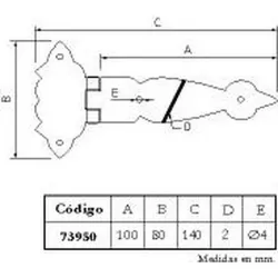 Compra BISAGRA NEGRO 100X80MM IMEX EL ZORRO 73950 al mejor precio
