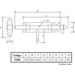 Compra PASADOR 200MM NEGRO PLACA 200X43MM IMEX EL ZORRO 73282 al mejor precio
