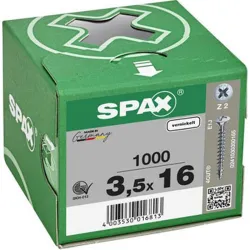 Compra TORNILLO MADERA CABEZA GOTA SEBO POZI NIQUEL 4 X 16 (20) 1000 UDS SPAX 241030400165 al mejor precio