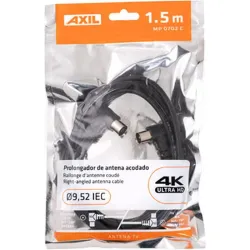 Compra CABLE ANTENA CONECTORES ACODADOS 1,5M NEGRO AXIL MP0702C al mejor precio