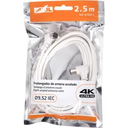 Compra CABLE ANTENA CONECTORES ACODADOS 2,5M BLANCO AXIL MP0703C al mejor precio