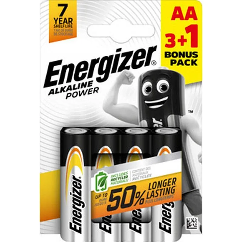 Compra PILA ALCALINA POWER LR6 AA PACK 4 +3+1 ENERGIZER E300159804 al mejor precio