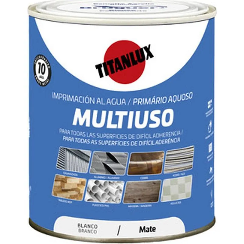 Compra IMPRIMACION AL AGUA MULTIUSO MATE 2,5 L BLANCO TITANLUX 5801898 al mejor precio
