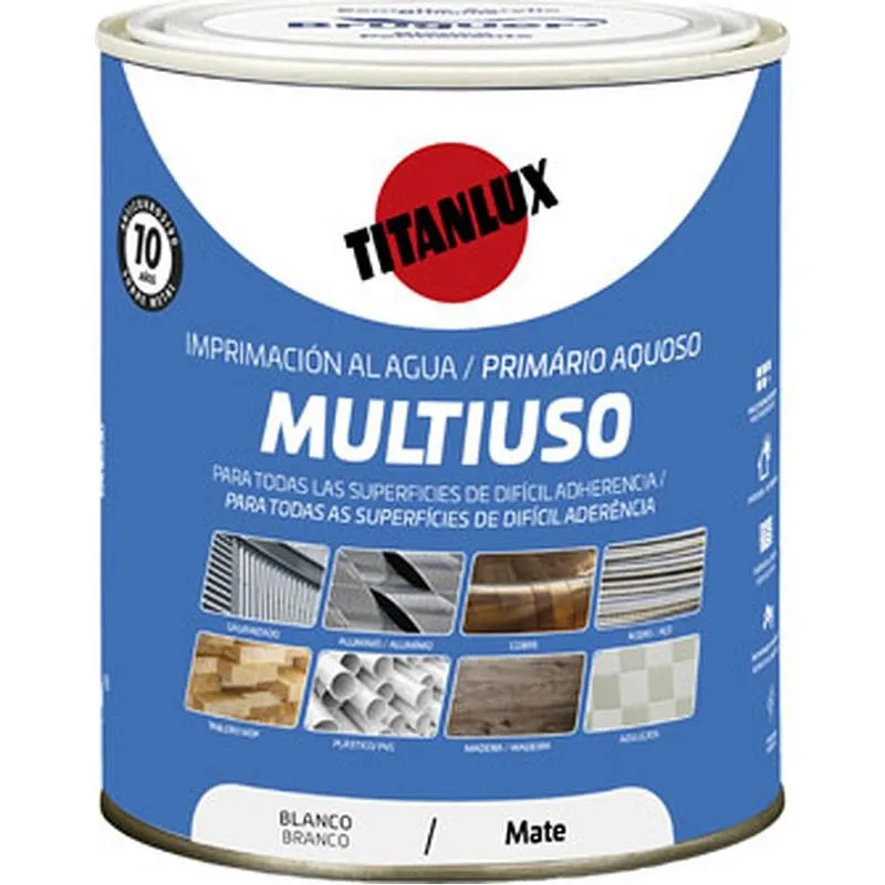 Compra IMPRIMACION AL AGUA MULTIUSO MATE 750 ML BLANCO TITANLUX 5803331 al mejor precio