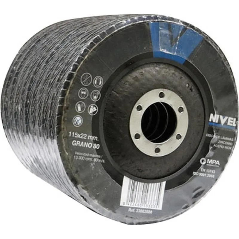 Compra DISCO LAMINAS ZIRCONIO diametro115X1X22,23MM GRANO 80 NIVEL 11580I al mejor precio