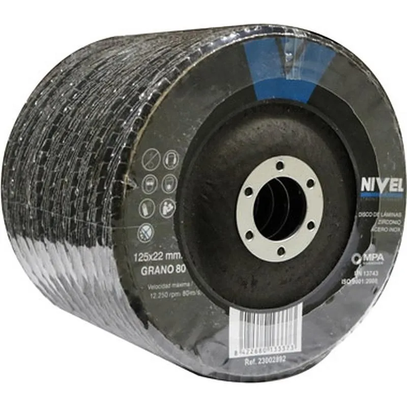 Compra DISCO LAMINAS ZIRCONIO diametro125X1X22,3MM GRANO 80 NIVEL 12580I al mejor precio