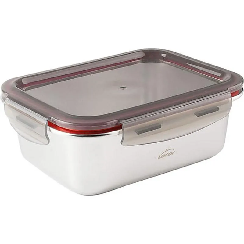 Compra CONTENEDOR ALIMENTOS RECTANGULAR ECOINOX 800ML 18 X 13,5 X 7CM LACOR 64610 al mejor precio