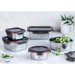 Compra CONTENEDOR ALIMENTOS RECTANGULAR ECOINOX 1800ML - 23 X 17,5 X 8,3CM LACOR 64612 al mejor precio