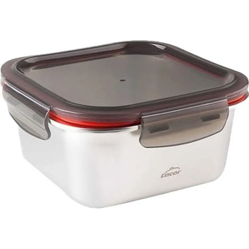 Compra CONTENEDOR ALIMENTOS CUADRADO ECOINOX 640ML - 14 X 14 X 7,5CM LACOR 64613 al mejor precio