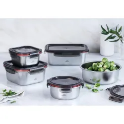 Compra CONTENEDOR ALIMENTOS CUADRADO ECOINOX 1500ML -18,5 X 18,5 X 8,6CM LACOR 64614 al mejor precio