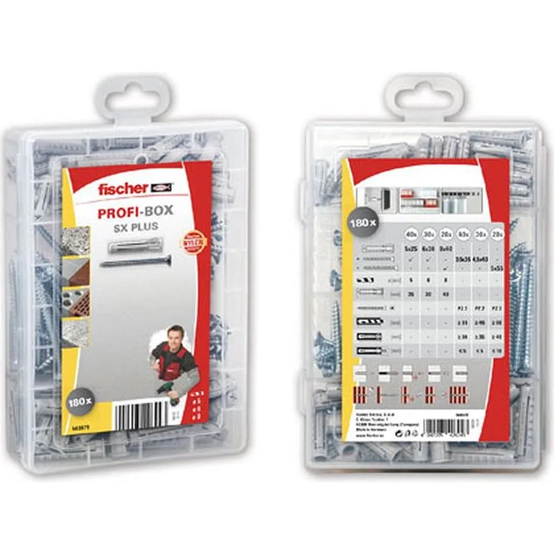 Compra TACO SXPLUS PROFI-BOX BRICO +TORNILLOS 5/6/8 180 UDS FISCHER 568679 al mejor precio