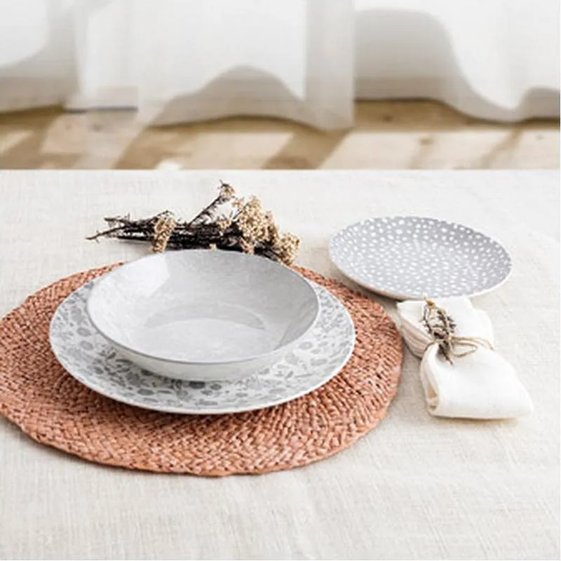 Compra VAJILLA 12 PZAS PORCELANA DECORADA AQUILEA GRIS BIDASOA 5426010 al mejor precio