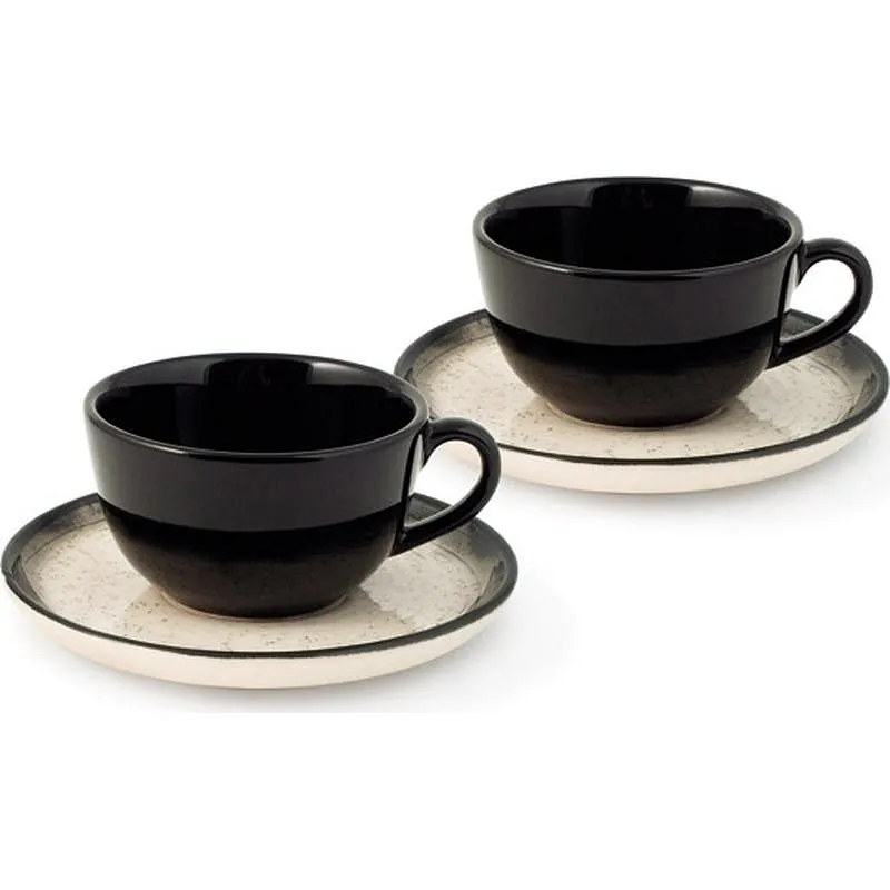 Compra TAZA TE CON PLATO STONEWARE 2 UDS 20 CL MARTE 1540461 al mejor precio