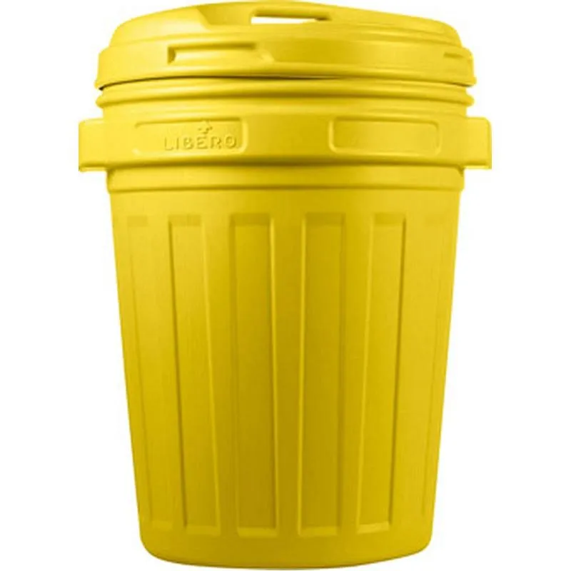 Compra CUBO BASURA CON TAPA ROSCA 70 L - AMARILLO 725508 al mejor precio