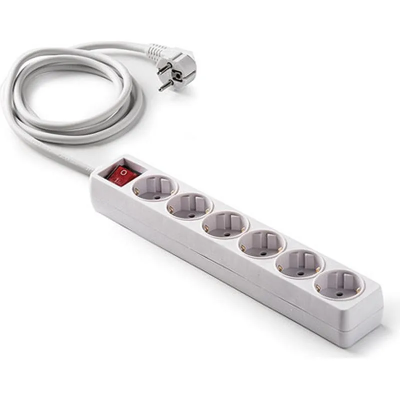 Compra BASE MULTIPLE CON INTERRUPTOR BLANCO 6 TOMAS 5MT FAMATEL 9/906 al mejor precio