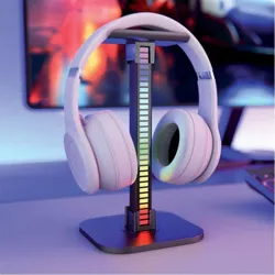 Compra SOPORTE PARA AURICULARES CON BARRA DE LUZ LED RGB DIGITAL RECARGABLE USB MUSIC SYNC DISPLAY 12 PCS XANLITE BISRVBM al mejor precio