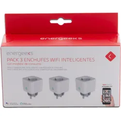 Compra PACK DE 3 ENCHUFES WIFI INTELIGENTES CON MEDIDOR DE CONSUMO ENERGEEKS EG-EW009MC al mejor precio