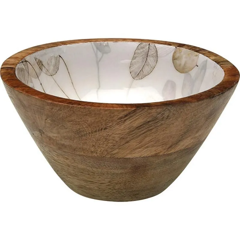 Compra BOL MADERA DECORADA ESMALTADO 13CM-HOJAS VERSA 17370513 al mejor precio