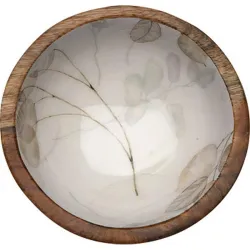 Compra BOL MADERA DECORADA ESMALTADO 13CM-HOJAS VERSA 17370513 al mejor precio