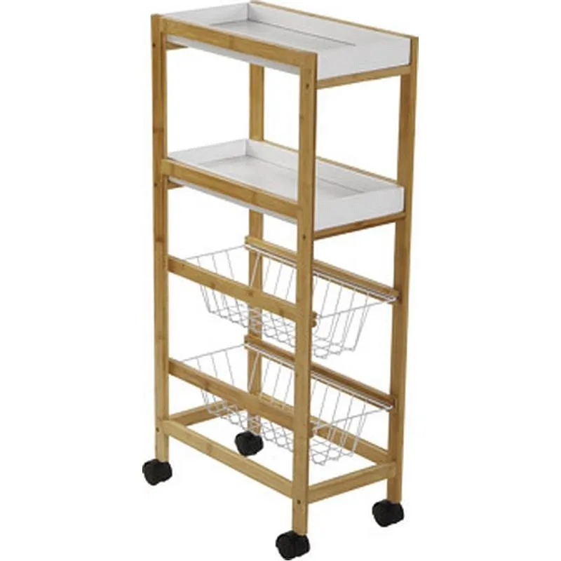 Compra CARRO CON RUEDAS 2 CESTAS 40 X 22 X 83 CM - BLANCO VERSA 15810034 al mejor precio