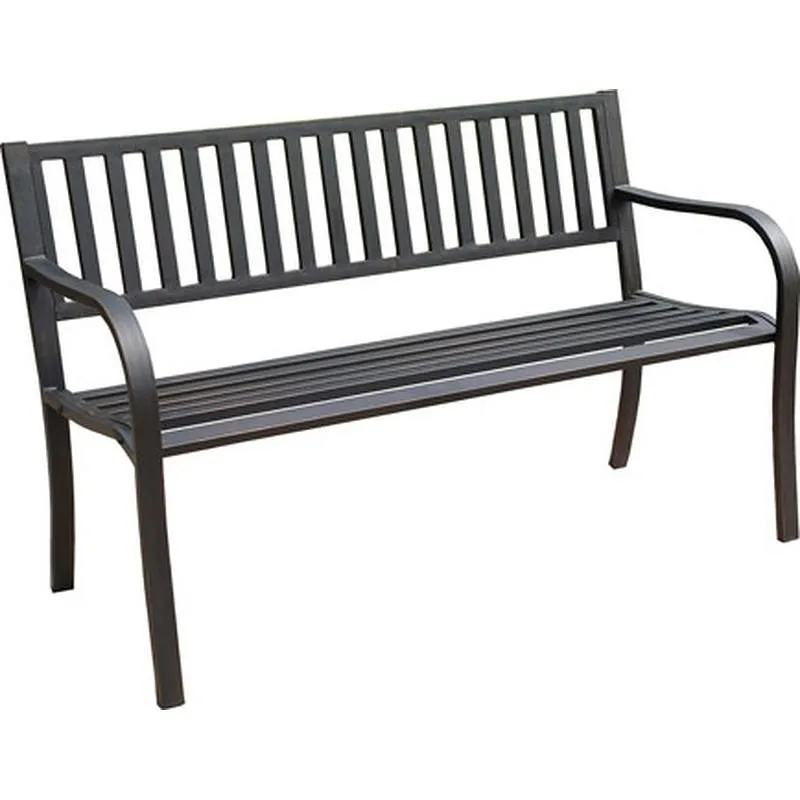 Compra BANCO JARDIN METALICO NEGRO 127X60X80 CM IMPORT XG218 al mejor precio