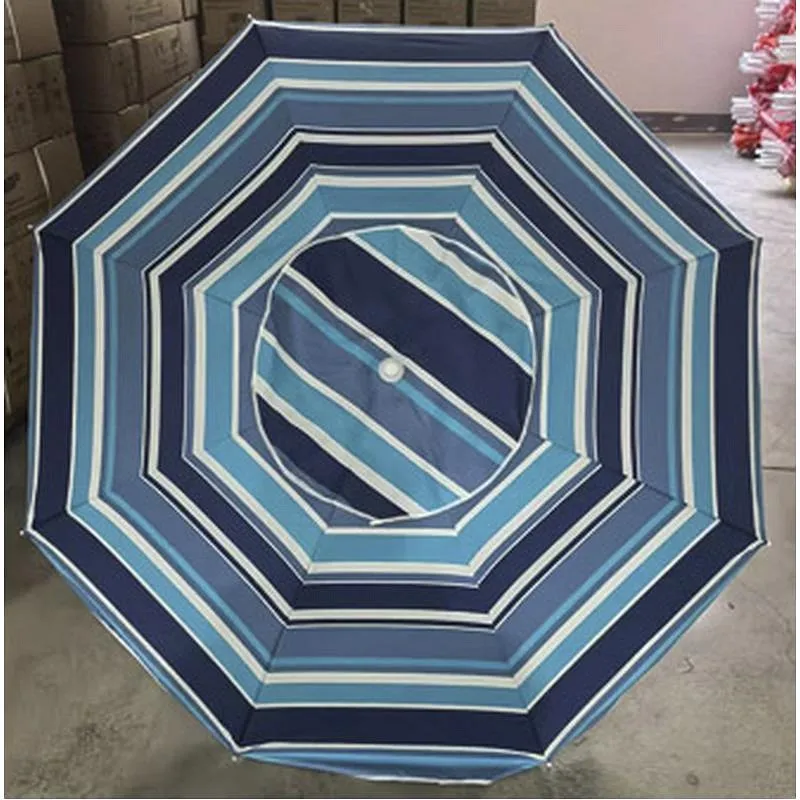 Compra PARASOL PLAYA ALUMINIO diametro180 CM UPF 50+ RAYAS AZUL IMPORT 2 al mejor precio