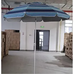 Compra PARASOL PLAYA ALUMINIO diametro180 CM UPF 50+ RAYAS AZUL IMPORT 2 al mejor precio