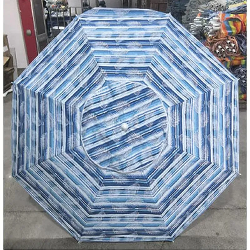 Compra PARASOL PLAYA ALUMINIO diametro180 CM UPF 50+ HOJAS AZUL IMPORT 3 al mejor precio