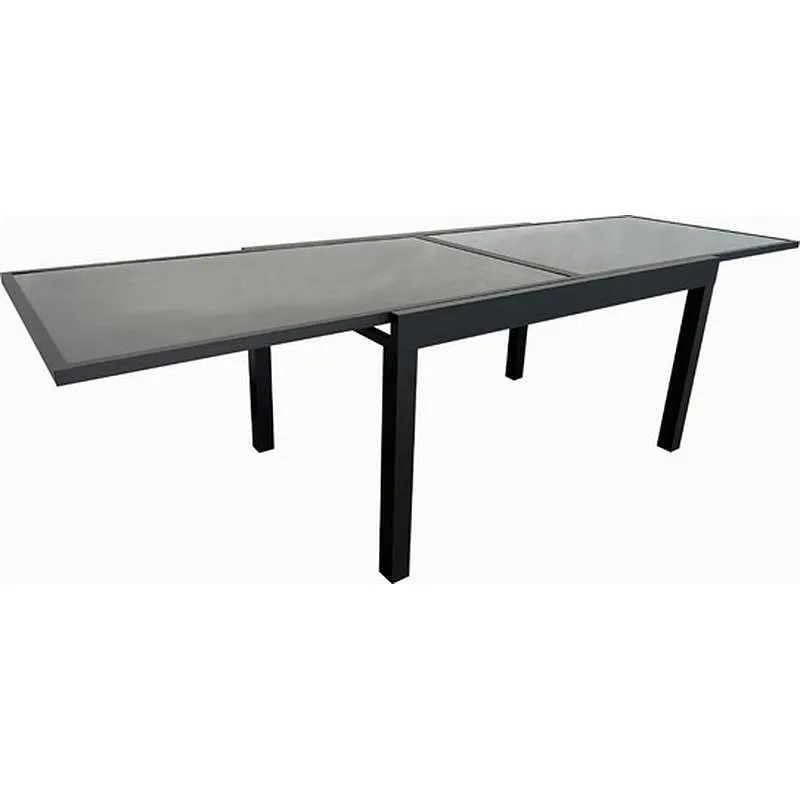 Compra MESA ALUMINIO CRISTAL EXTENSIBLE GRIS 140-280 X 90 CM IMPORT HYT-068 al mejor precio