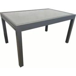 Compra MESA ALUMINIO CRISTAL EXTENSIBLE GRIS 140-280 X 90 CM IMPORT HYT-068 al mejor precio