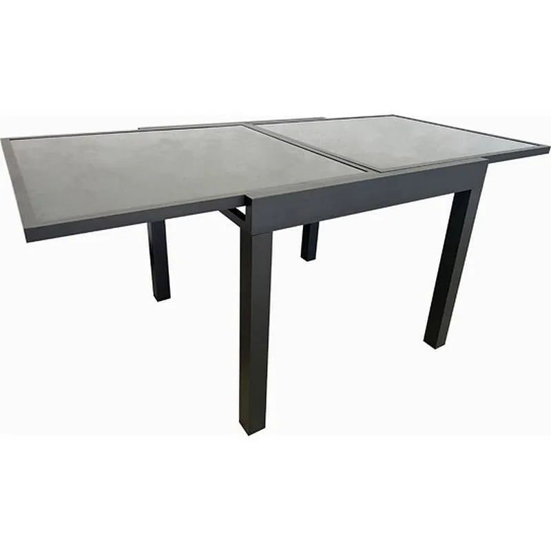 Compra MESA ALUMINIO CRISTAL EXTENSIBLE GRIS 90-180 X 90 CM IMPORT HYT-068-SMALL al mejor precio