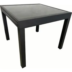 Compra MESA ALUMINIO CRISTAL EXTENSIBLE GRIS 90-180 X 90 CM IMPORT HYT-068-SMALL al mejor precio