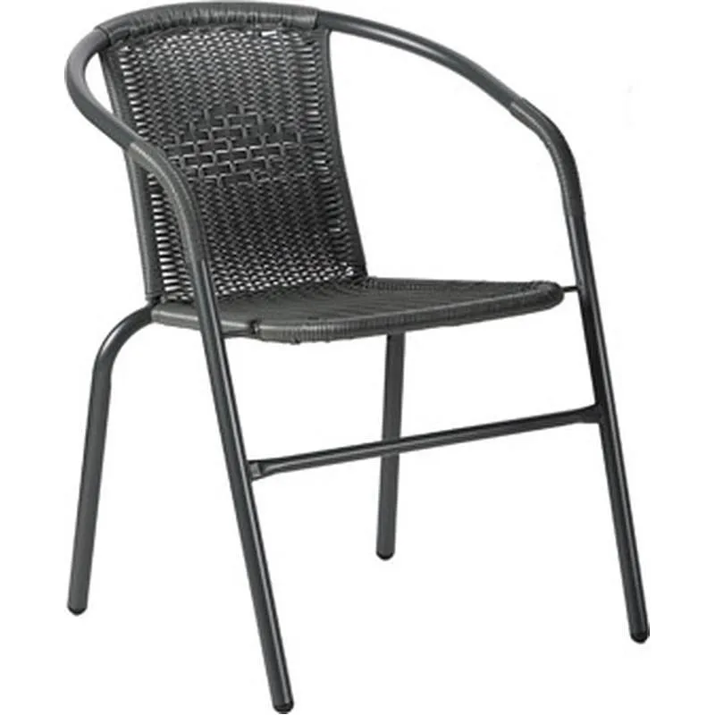 Compra SILLA ACERO RATAN SINTETICO GRIS ANTRACITA IMPORT SC-039A al mejor precio