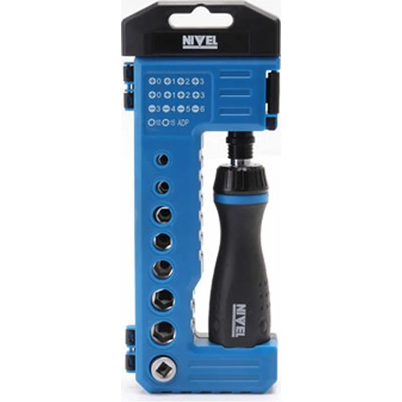 Compra DESTORNILLADOR CARRACA 25 PIEZAS NIVEL YF-40498 al mejor precio