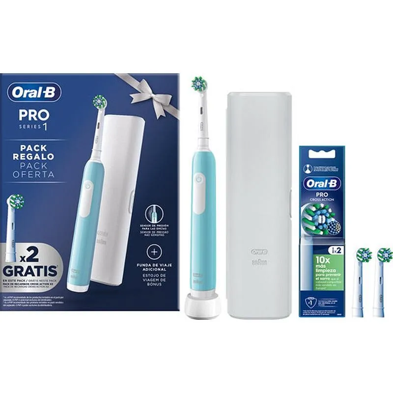 Compra CEPILLO DENTAL PRO1 + FUNDA + 2 CABEZALES TURQUESA ORAL-B PRO 1 al mejor precio