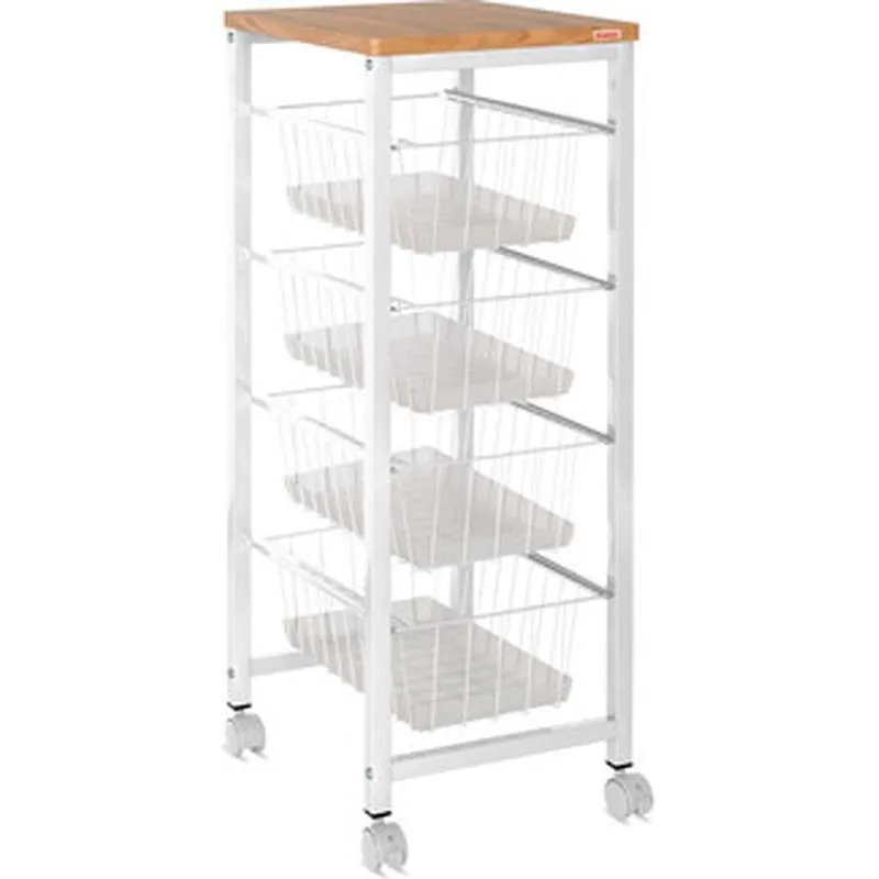 Compra VERDULERO 4 CESTAS SOBRE MADERA BLANCO PLAY 998240 500 al mejor precio