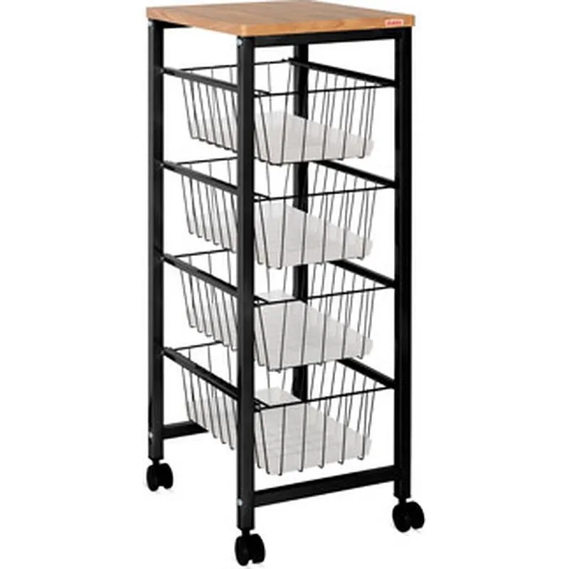 Compra VERDULERO 4 CESTAS SOBRE MADERA NEGRO PLAY 998240 501 al mejor precio